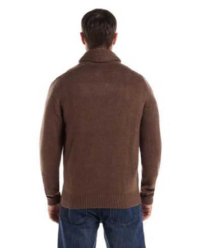 Weatherproof Vintage Men's Shawl Collar Sweater In Brown