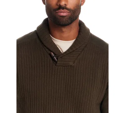 Weatherproof Vintage Men's Fisherman Shawl Pull On Sweater In Brown