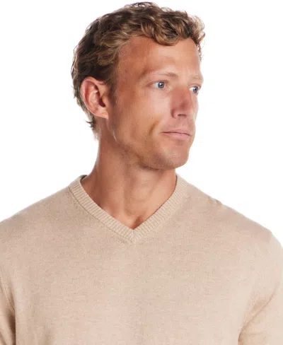 Weatherproof Vintage Men's Cotton Cashmere Holiday V-neck Sweater In Neutral