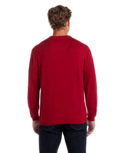 Weatherproof Vintage Men's Cotton Cashmere Holiday V-neck Sweater In Red