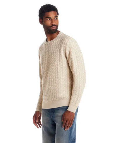 Weatherproof Vintage Men's Braided Crewneck Sweater In White