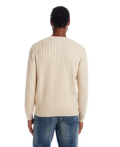 Weatherproof Vintage Men's Braided Crewneck Sweater In White