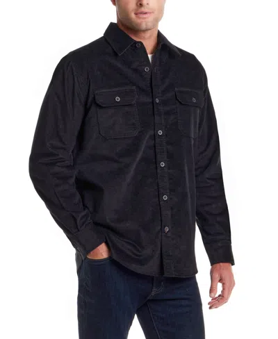 Weatherproof Vintage Men's Long Sleeve Overshirt In Black