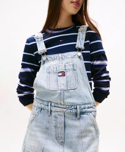 Tommy Jeans Women's Cotton Denim Dungaree Dress In Blue