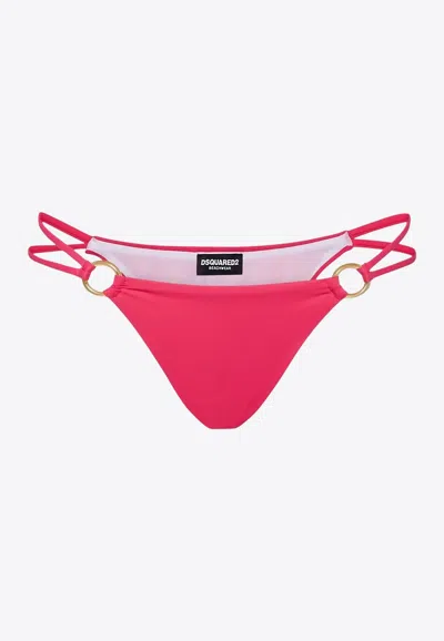 Dsquared2 Bondage Cut-out Bikini Bottom In Pink