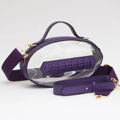 Fashnzfab Football Shaped Transparent Crossbody Bag In Purple