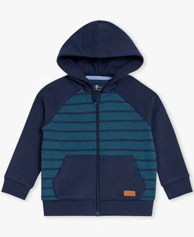 7 For All Mankind Baby Boys 2-piece Sweat Long Sleeve Hoodie And Joggers Set In Blue