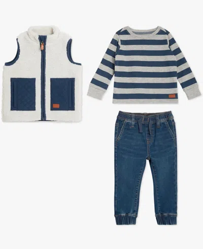 7 For All Mankind Baby Boys 3-piece Sleeveless Vest, T-shirt And Jeans Set In Multi