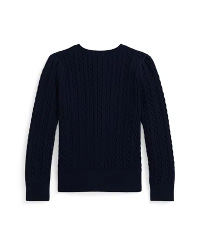 Polo Ralph Lauren Ralph Lauren Polo Bear Mini-cable Cotton Cardigan In Blue