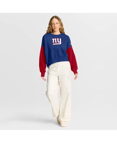 Nike New York Giants  Women's Nfl Pullover Crew In Blue