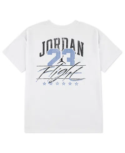 Jordan Big Girls Distressed Collegiate T-shirt In White