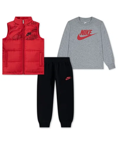 Nike Boys' Vest, Long Sleeved Tee & Pants Set - Little Kid, Big Kid In Multi