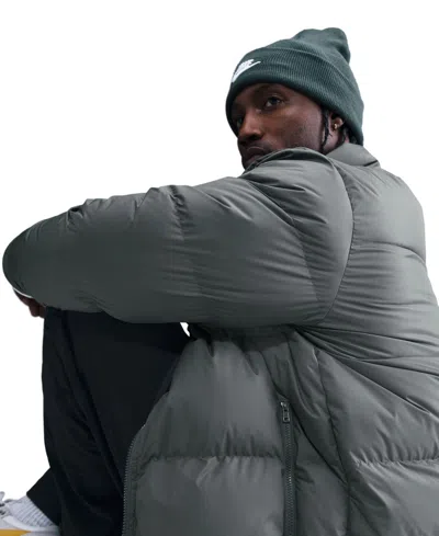 Nike Men's Club Puffer Jacket Iron Grey/white In Gray