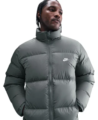 Nike Men's Club Puffer Jacket Iron Grey/white In Gray