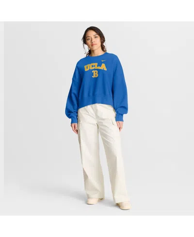 Nike Women's Blue Ucla Bruins Oversized Phoenix Arch Pullover Sweatshirt In Blue