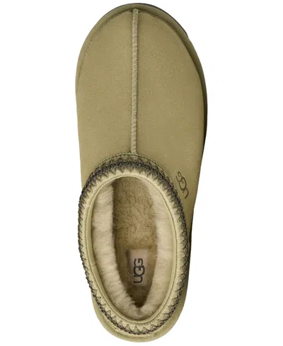 Ugg Tasman Logo-detail Suede Mules In Green