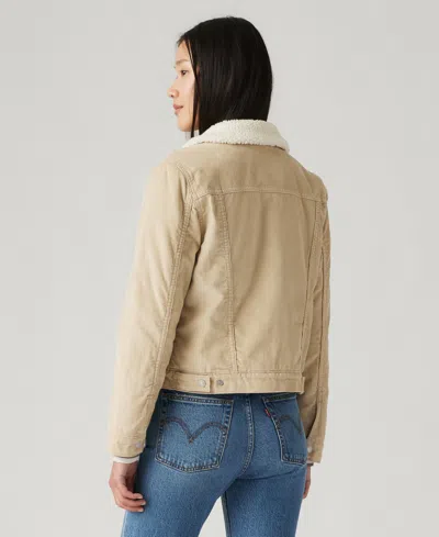 Levi's Women's Original Denim Trucker With Sherpa Lining In White