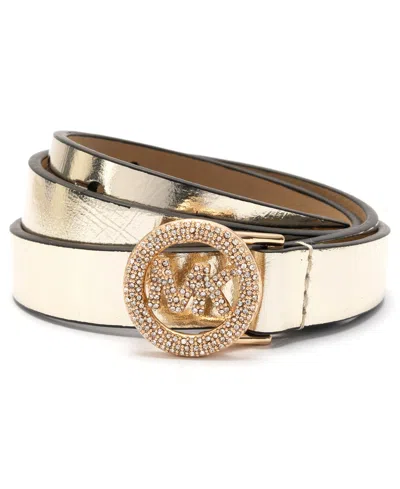 Michael Kors Women's Pave Logo Belt In Gold