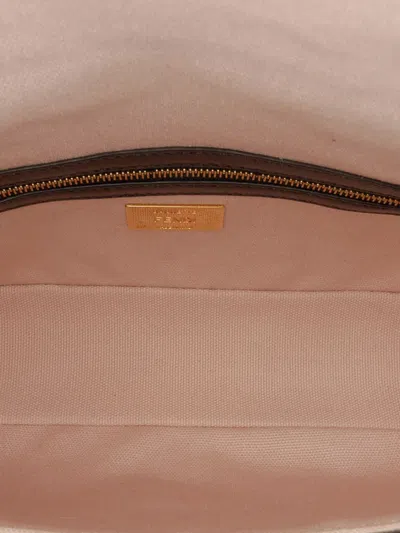 Pre-owned Fendi 2010-2025 Zucca Embroidered Canvas Baguette Satchel In Pink