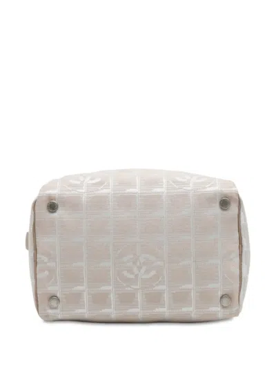 Pre-owned Chanel 2000-2002 New Travel Line Nylon Vanity Bag In Brown