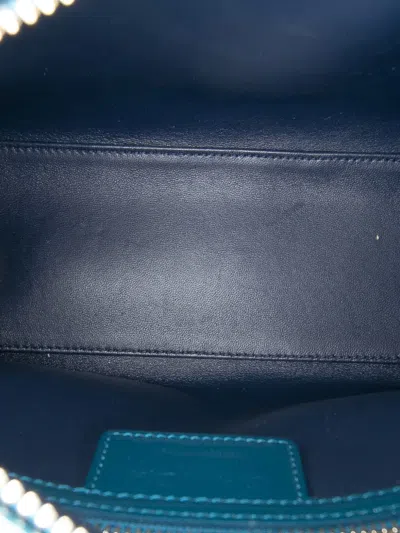 Pre-owned Dior 2015 Medium Patent Lady  Satchel In Blue