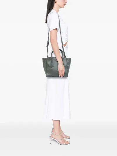 Pre-owned Prada 2010-2025 Glace Calf Twin Pocket Satchel In Gray