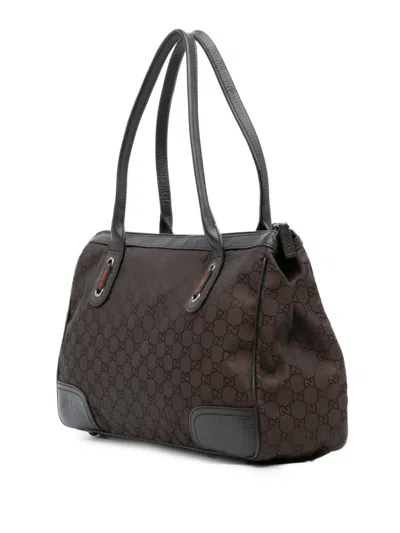 Pre-owned Gucci 2000-2015 Gg Canvas Princy Tote Bag In Brown