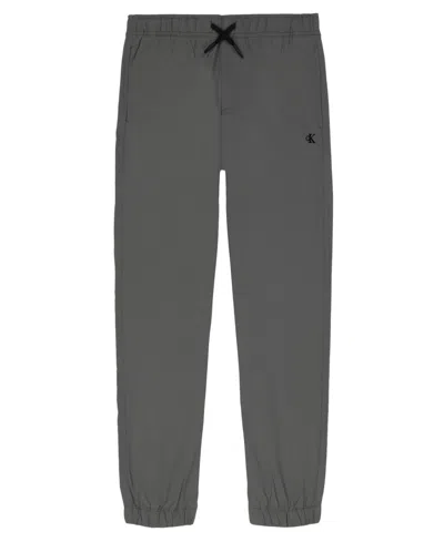 Calvin Klein Big Boys Tech Drawcord Front Joggers In Gray