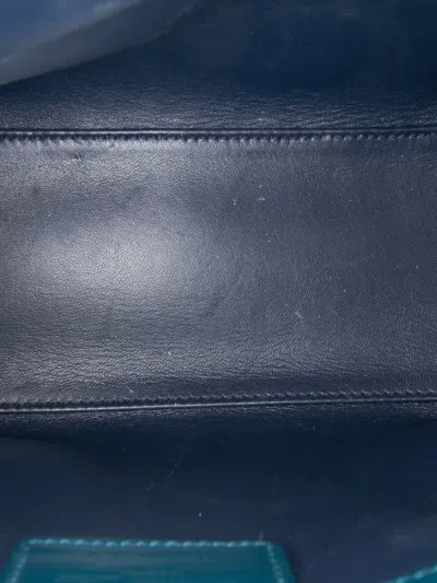 Pre-owned Dior 2015 Medium Patent Lady  Satchel In Green