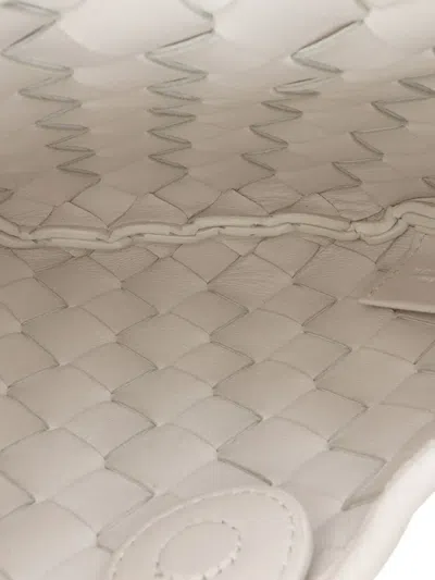 Pre-owned Bottega Veneta 2012-2025 Baby Lambskin Intrecciato Sardine Satchel In White