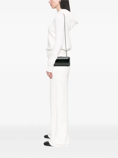 Pre-owned Chanel 2011 Quilted Patent Chain Around Clutch Crossbody Bag In Black