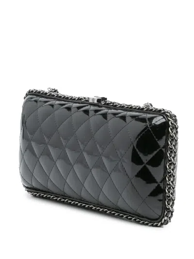 Pre-owned Chanel 2011 Quilted Patent Chain Around Clutch Crossbody Bag In Black