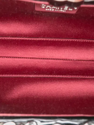 Pre-owned Chanel 2011 Quilted Patent Chain Around Clutch Crossbody Bag In Black