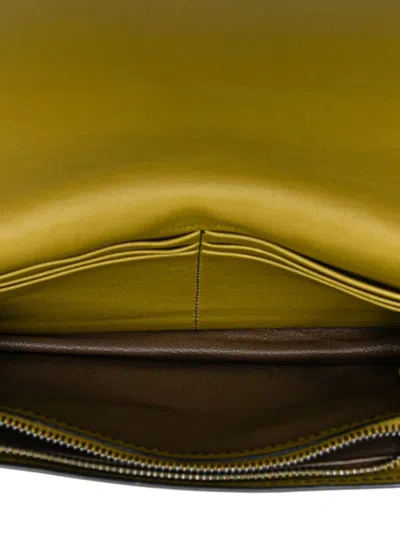 Pre-owned Bottega Veneta 2012-2025 Nappa Intrecciato Studded Wallet On Chain Crossbody Bag In Yellow