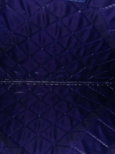 Pre-owned Chanel 2015-2016 Medium Quilted Lambskin O Case Clutch Bag In Blue