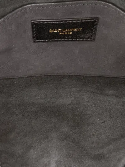 Pre-owned Saint Laurent 2022 Quilted Lambskin Le 57 Diamond Shoulder Bag In Black