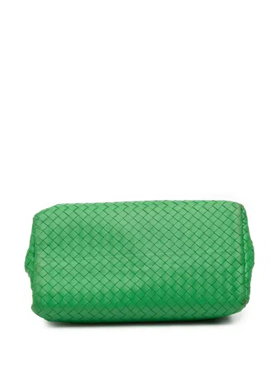 Pre-owned Bottega Veneta 2012-2025 Small Nappa Intrecciato Roma Satchel In Green