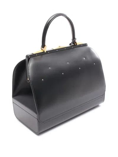 Pre-owned Hermes 1995 Calfskin Sack Mallette Satchel In Black