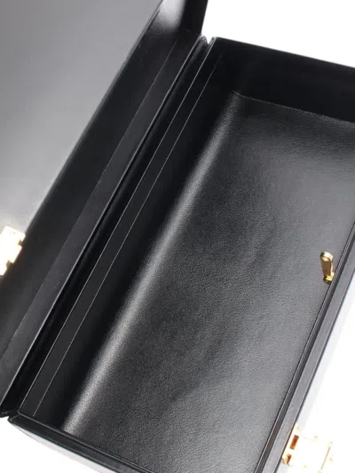 Pre-owned Hermes 1995 Calfskin Sack Mallette Satchel In Black