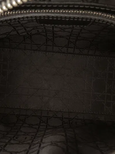 Pre-owned Dior 2014 Medium Patent Cannage Lady  Satchel In Black