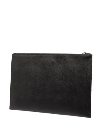 Pre-owned Prada 2013-2025 Saffiano Clutch Bag In Black