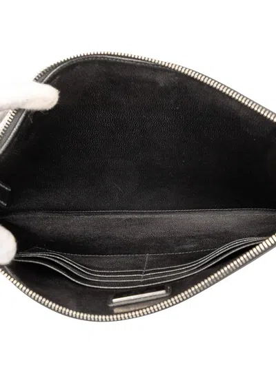 Pre-owned Prada 2013-2025 Saffiano Clutch Bag In Black