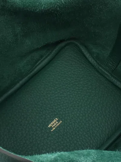 Pre-owned Hermes 2025 Clemence Picotin Lock 18 Handbag In Green