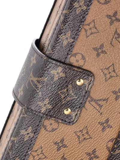 Pre-owned Louis Vuitton Petite Malle Handbag Reverse Monogram Canvas Clutch Bag In Brown