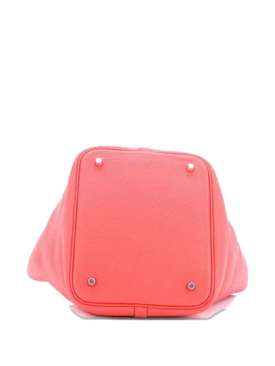 Pre-owned Hermes Picotin Lock Bag Clemence Mm Bucket Bag In Red