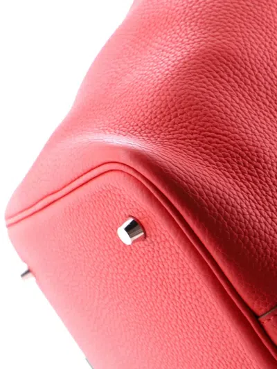 Pre-owned Hermes Picotin Lock Bag Clemence Mm Bucket Bag In Red