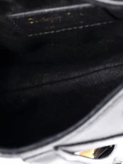 Pre-owned Dior Saddle Handbag Leather Mini Shoulder Bag In Black