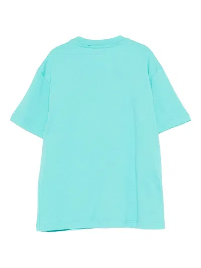 Msgm Logo-print T-shirt In Blue