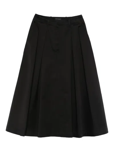 Moncler Black Pleated Skirt In Black