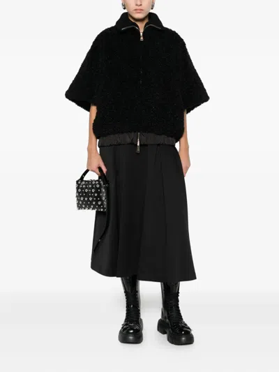Moncler Black Pleated Skirt In Black